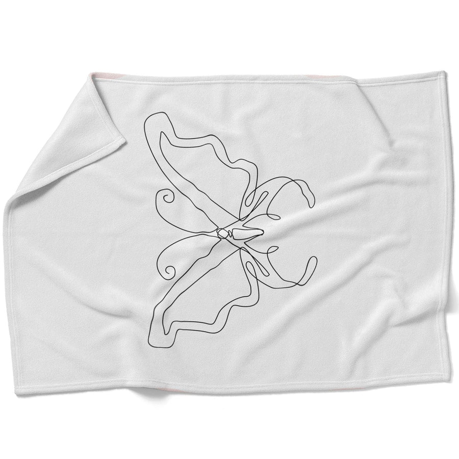 Line Butterflies B Blanket Blanket 75 x 100cm Clock Canvas