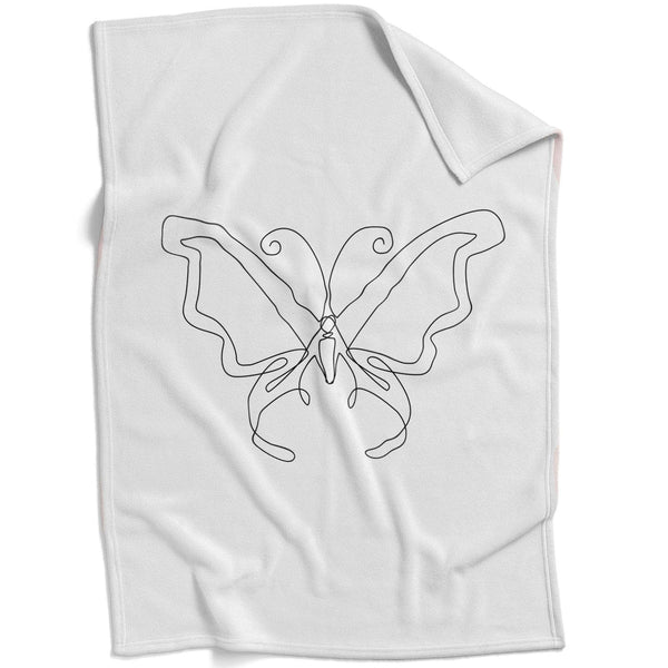 Line Butterflies B Blanket Blanket Clock Canvas