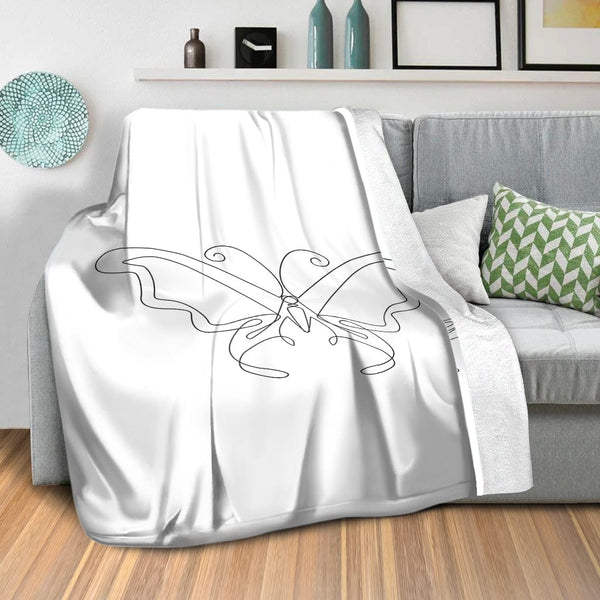 Line Butterflies B Blanket Blanket Clock Canvas