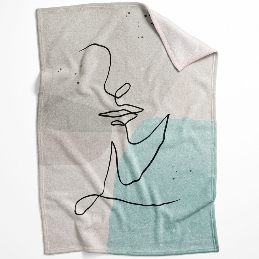 Line Figures B Blanket Blanket 75 x 100cm Clock Canvas