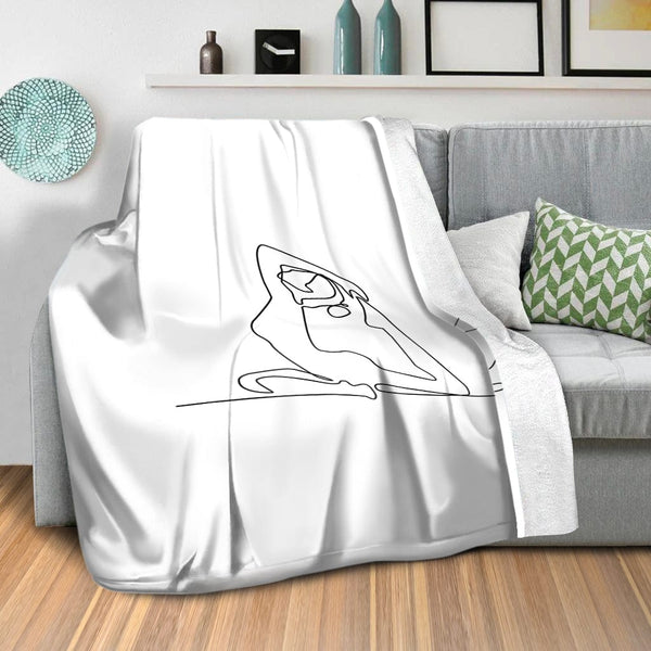 Line Serenity B Blanket Blanket Clock Canvas