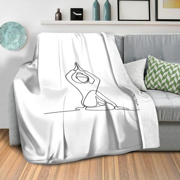 Line Serenity C Blanket Blanket Clock Canvas
