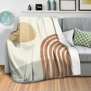 Lines and Circles C Blanket Blanket Clock Canvas