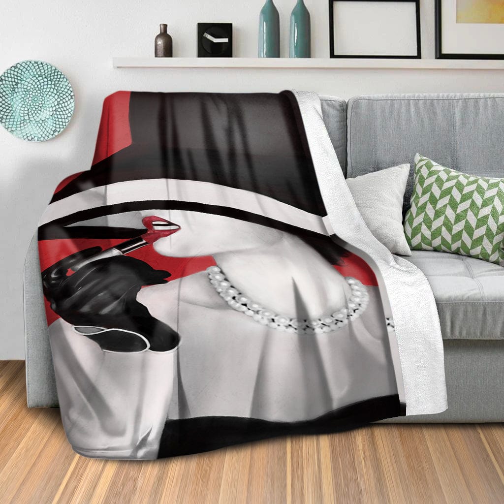 Lipstick Icons Blanket Blanket Clock Canvas