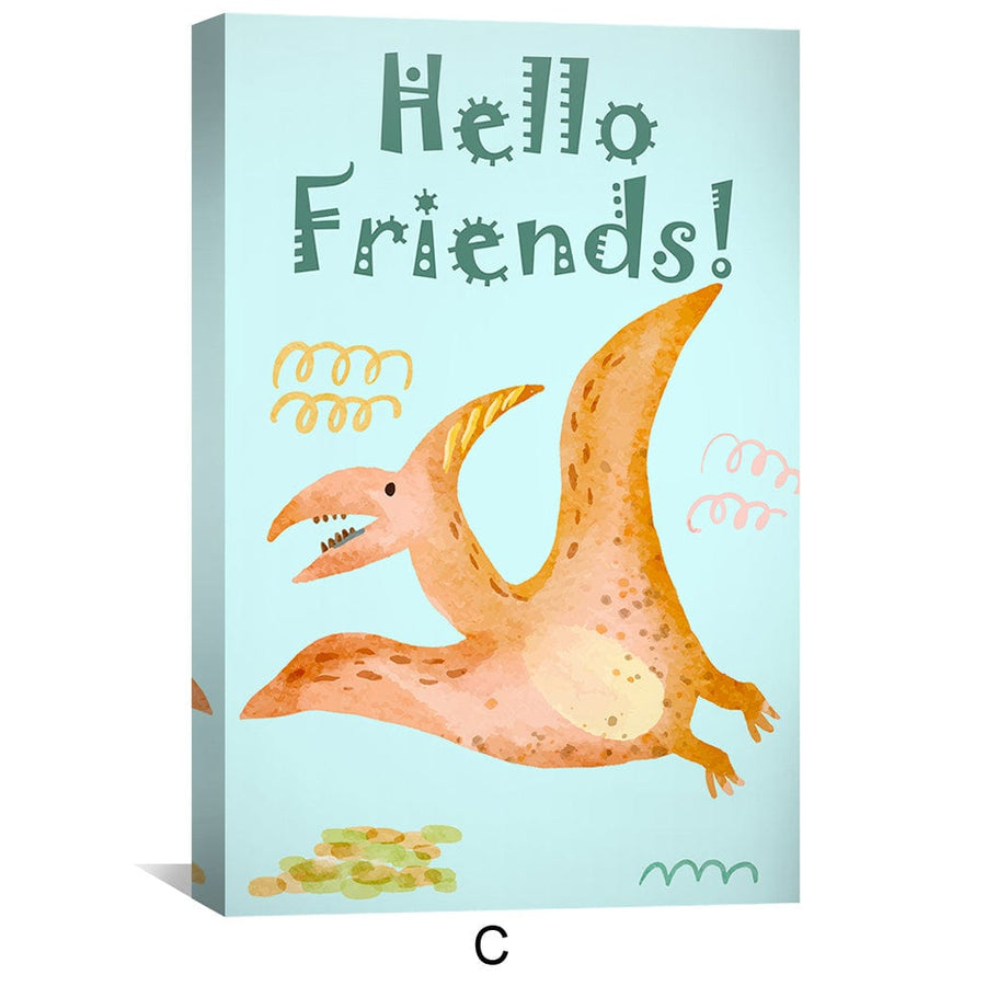 Little Dino Friends Canvas Art C / 12 x 18in / Canvas Clock Canvas