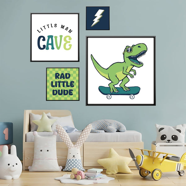 Little Dude Zone Canvas Art Set of 4 / 30 x 30cm / Canvas Clock Canvas