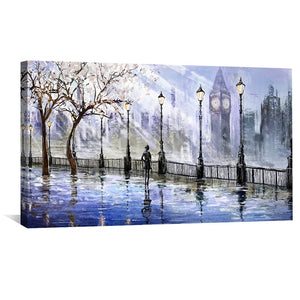 London Mist Canvas Art Clock Canvas