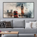 London Watercolor Canvas Art 50 x 25cm / Rolled Prints Clock Canvas