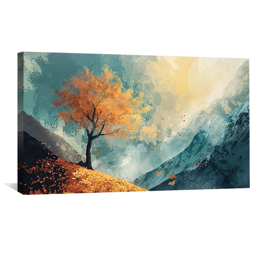 Lone Amber Peak Canvas Art Clock Canvas