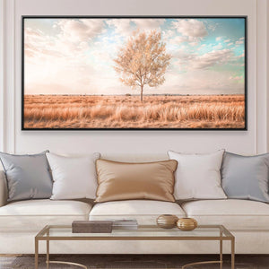 Lone Tree Breeze Canvas Art 20 x 10in / Canvas Clock Canvas
