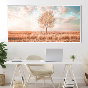 Lone Tree Breeze Canvas Art Clock Canvas