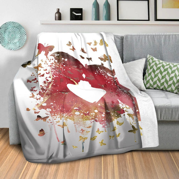 Love in the Butterflies Blanket Blanket Clock Canvas