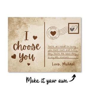 Love Postcard Canvas Customizer Landscape Short / 60 x 45cm / Standard Gallery Wrap Clock Canvas