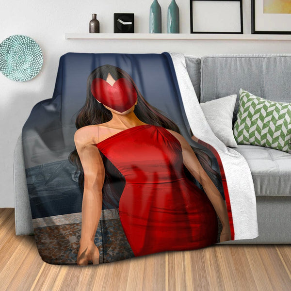 Love Wear a Red Dress Blanket Blanket Clock Canvas
