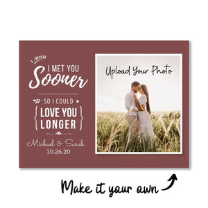 Love You Longer Canvas Customizer Landscape Short / 60 x 45cm / Unframed Canvas Print Clock Canvas