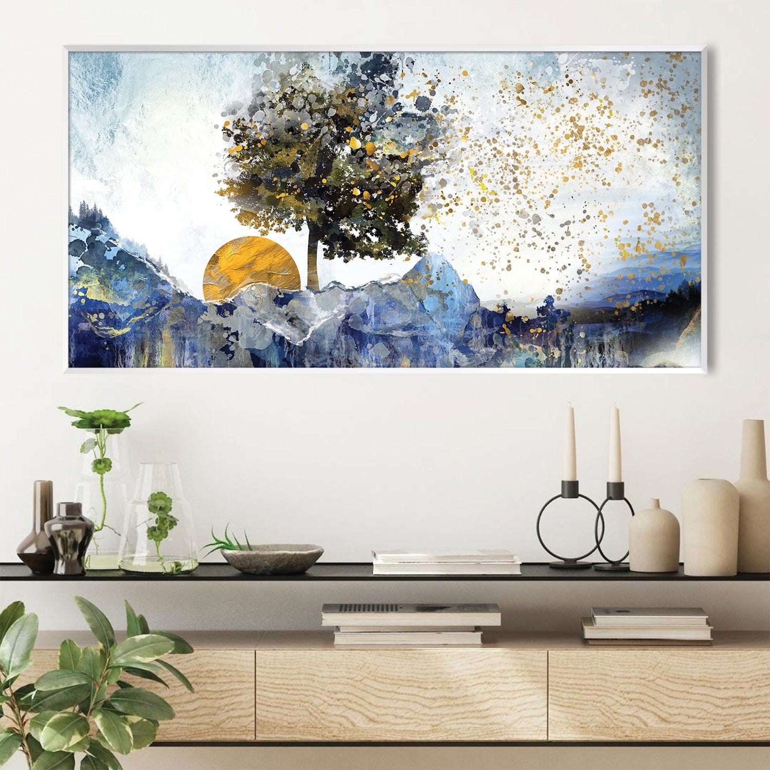 Lunar Arbor Canvas Art Clock Canvas