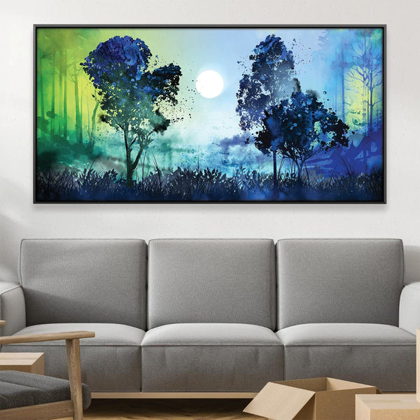 Lunar Forestry Canvas Art 20 x 10in / Canvas Clock Canvas