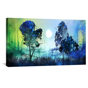 Lunar Forestry Canvas Art Clock Canvas