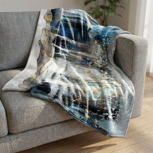 Majestic Falls Blanket Blanket Clock Canvas
