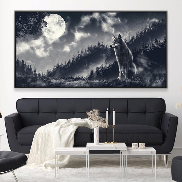 Majesty of the Wolf Canvas Art 20 x 10in / Canvas Clock Canvas