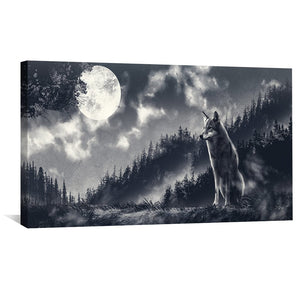 Majesty of the Wolf Canvas Art Clock Canvas