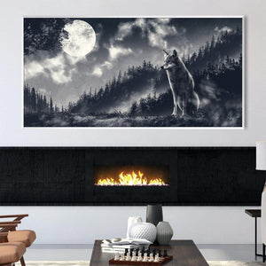 Majesty of the Wolf Canvas Art Clock Canvas