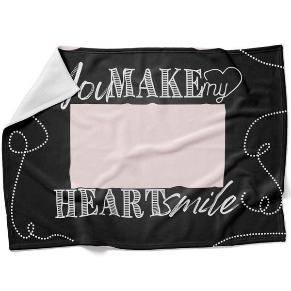 Make My Heart Smile Blanket Blanket 75 x 100cm Clock Canvas