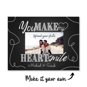 Make My Heart Smile Canvas Customizer Landscape Short / 100 x 75cm / Standard Gallery Wrap Clock Canvas