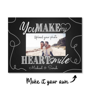 Make My Heart Smile Canvas Customizer Landscape Short / 100 x 75cm / Unframed Canvas Print Clock Canvas