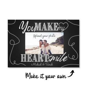 Make My Heart Smile Canvas Customizer Landscape Short / 150 x 100cm / Standard Gallery Wrap Clock Canvas