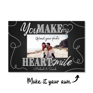 Make My Heart Smile Canvas Customizer Landscape Short / 45 x 30cm / Standard Gallery Wrap Clock Canvas