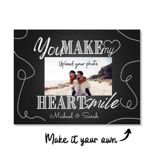 Make My Heart Smile Canvas Customizer Landscape Short / 60 x 45cm / Standard Gallery Wrap Clock Canvas