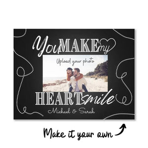 Make My Heart Smile Canvas Customizer Landscape Short / 60 x 45cm / Unframed Canvas Print Clock Canvas