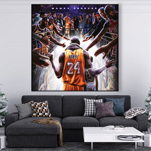 Mamba Out Easy Build Frame Art Easy Build Frame & Fabric Print / 24 x 24in Clock Canvas