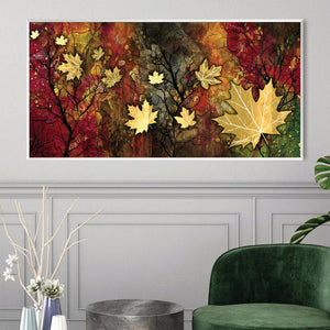 Maple Leaf Forest Canvas Art Clock Canvas