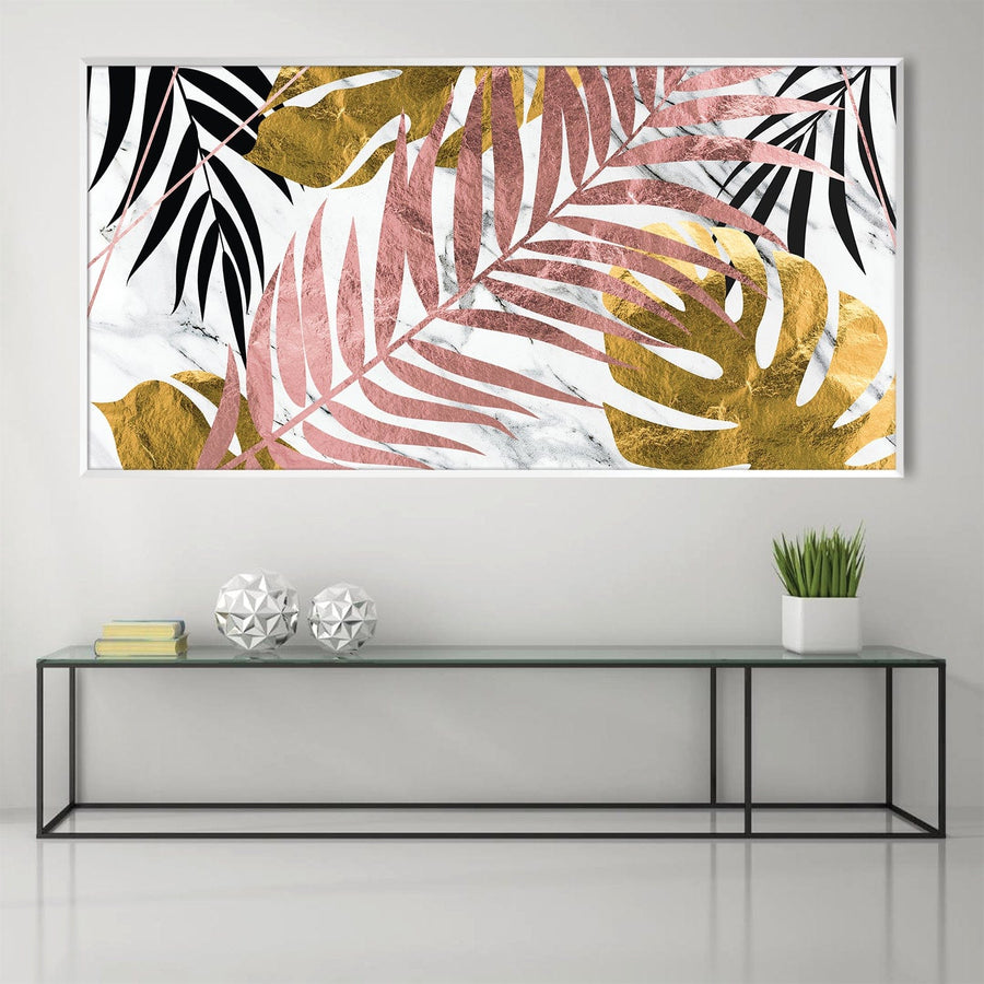 Marble Foilage Canvas Art Clock Canvas