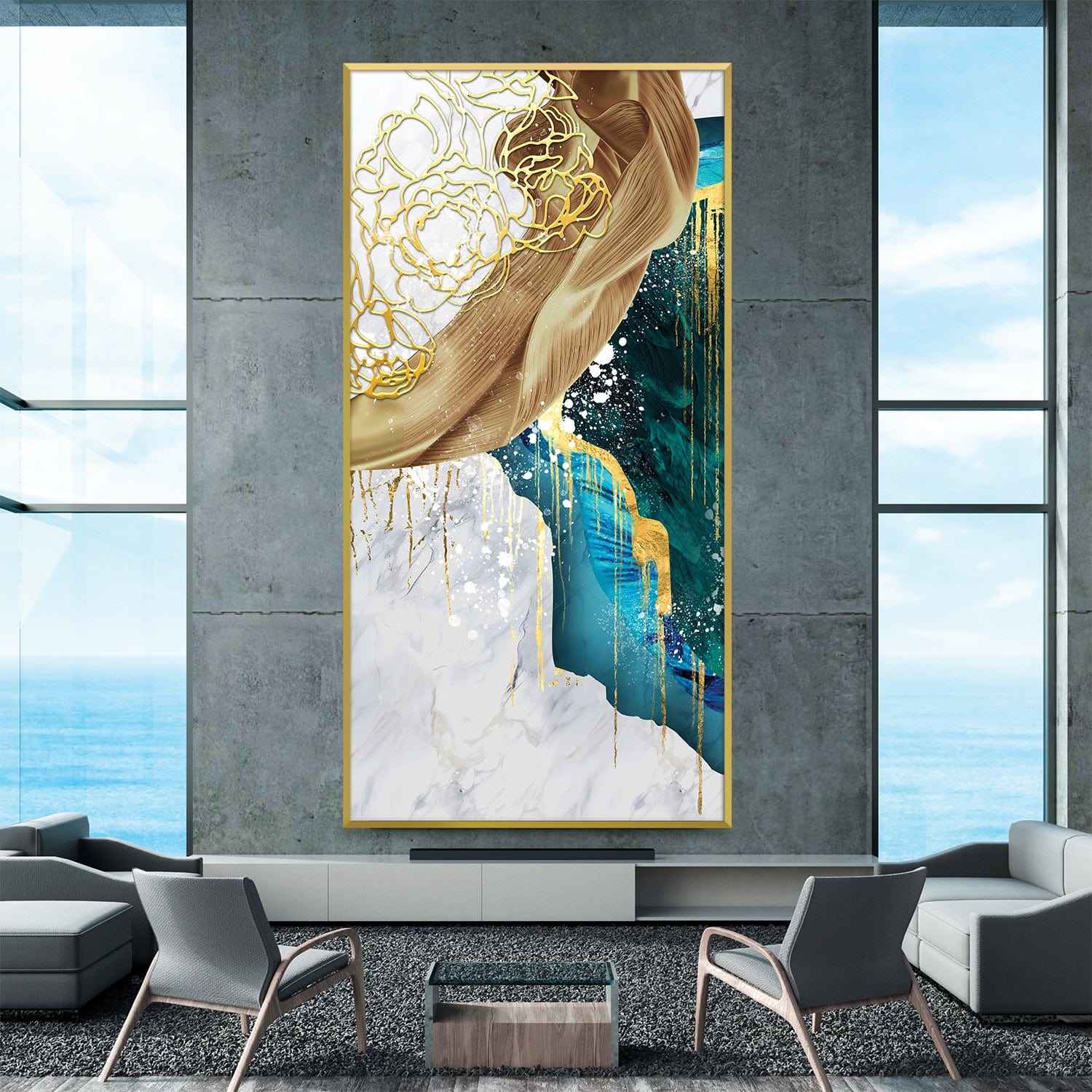 Marbled Elegance Canvas Art Clock Canvas