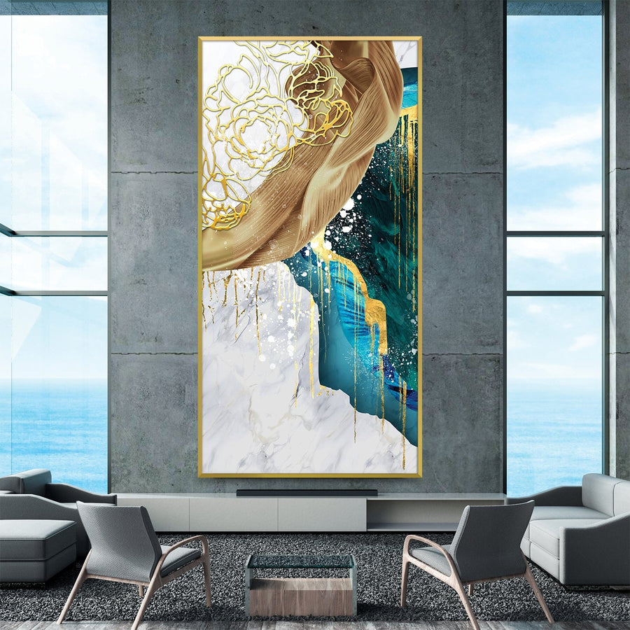 Marbled Elegance Canvas Art Clock Canvas