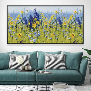 Meadow of Florals Canvas Art Clock Canvas