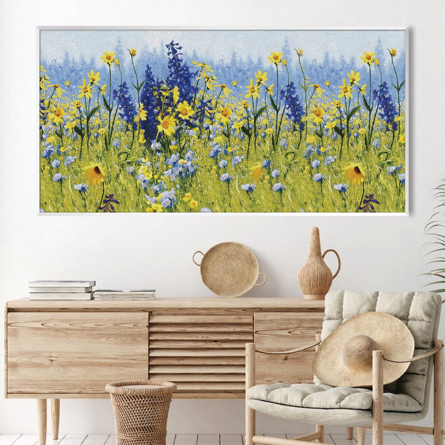 Meadow of Florals Canvas Art Clock Canvas