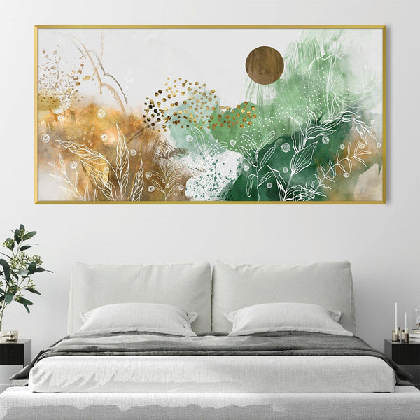 Meadows of the Abstract Canvas Art Clock Canvas