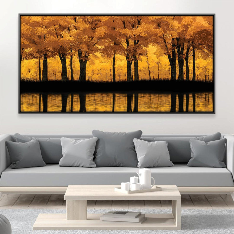 Mellow Gold Forest Canvas Art Clock Canvas