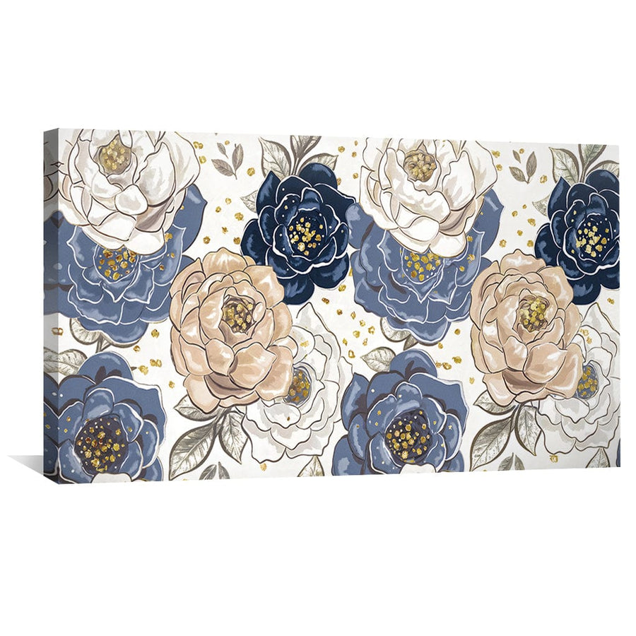 Midnight Blossoms Canvas Art Clock Canvas