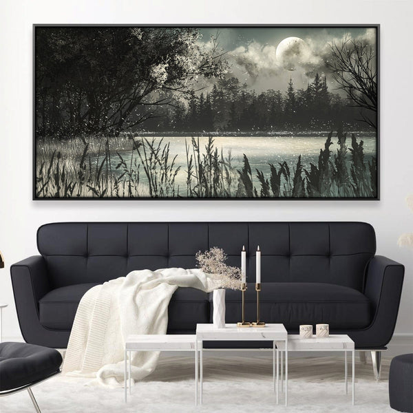 Midnight Calm Canvas Art 20 x 10in / Canvas Clock Canvas