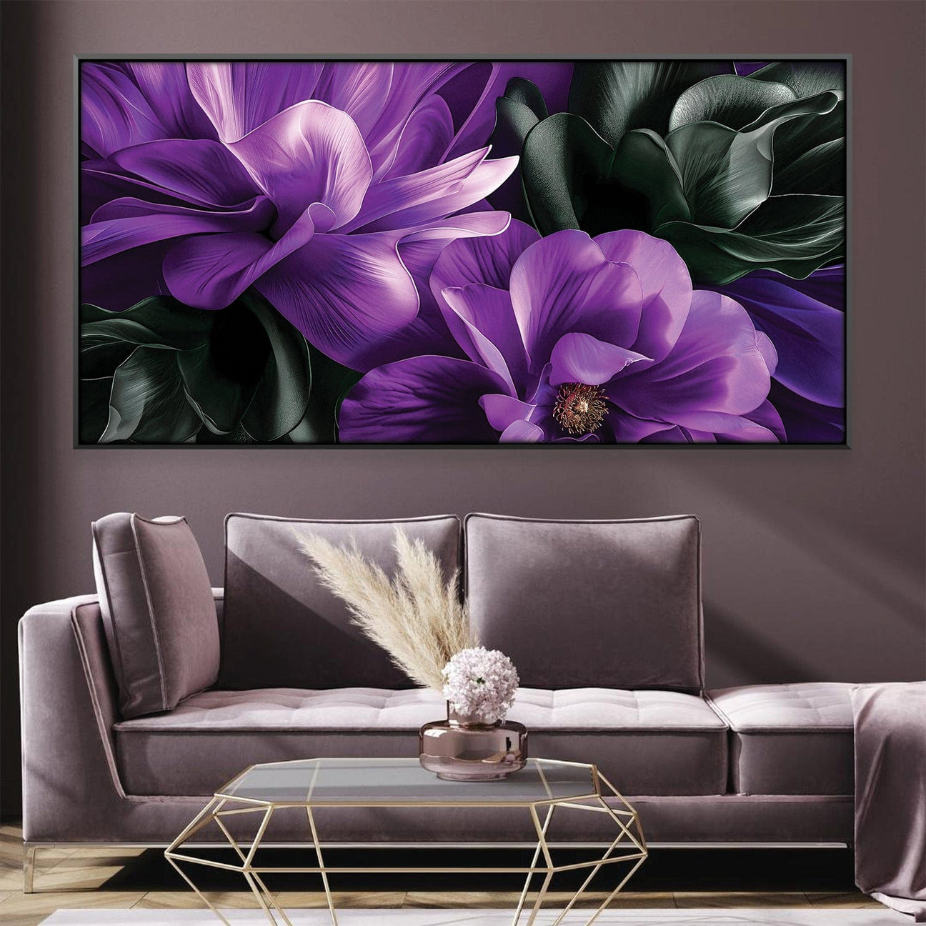 Midnight Magnolia Canvas ClockCanvas