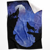 Midnight Moon Wolves Blanket Blanket 75 x 100cm Clock Canvas