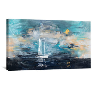 Midnight Sails Canvas Art Clock Canvas