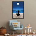 Midnight Whiskers Canvas Art 12 x 18in / Canvas Clock Canvas