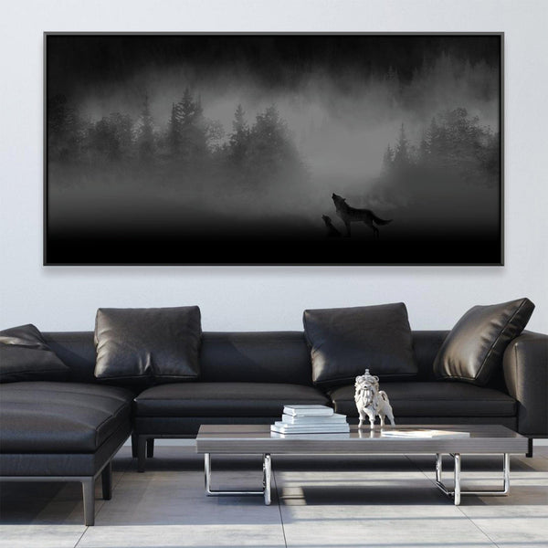 Midnight Wolves Canvas Art 50 x 25cm / Framed Prints Clock Canvas