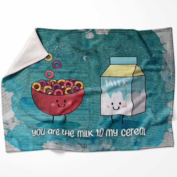 Milk and Cereal Love Blanket Blanket 75 x 100cm Clock Canvas